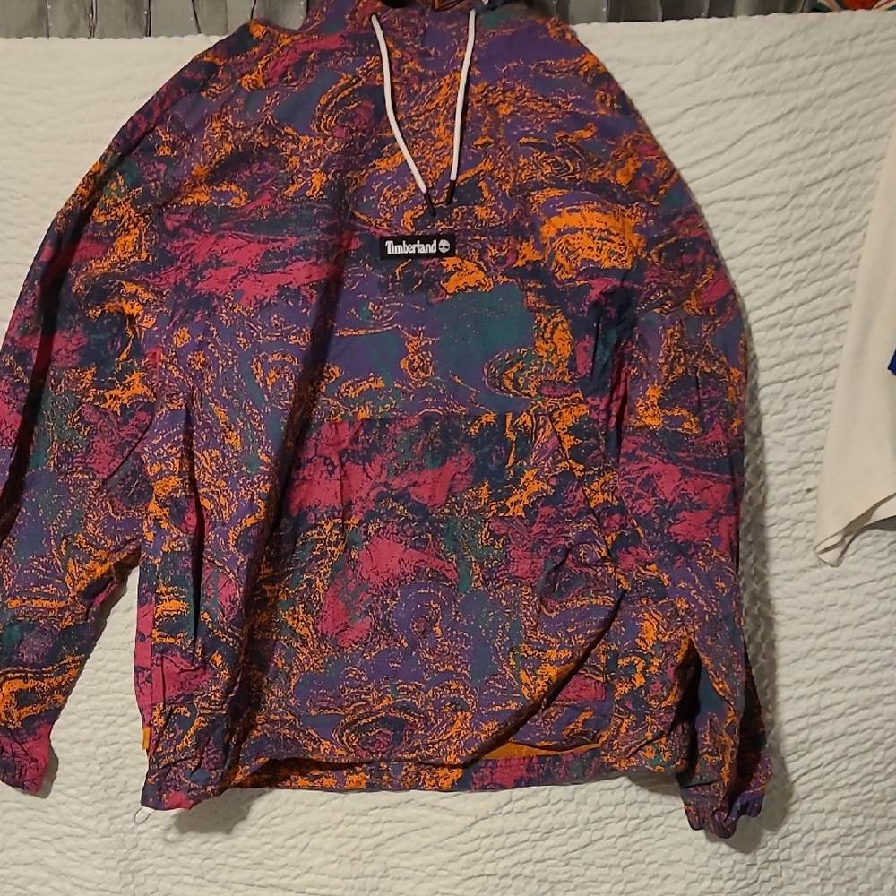 Timberland Abstract Pattern Jacket in Purple, Orange, and Green